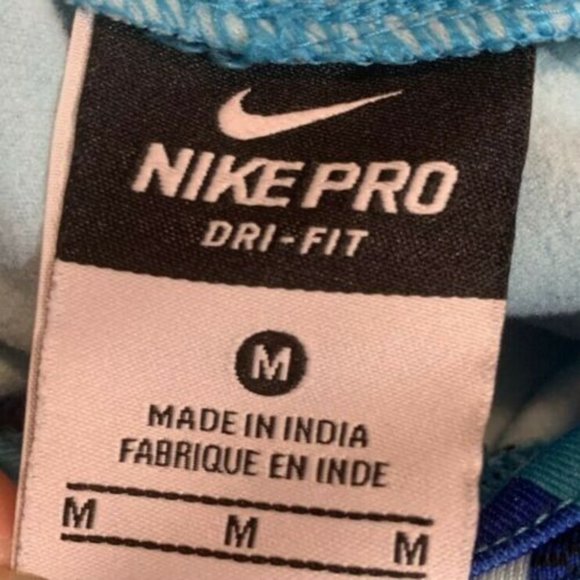 Nike Pro Dri-Fit Warm Training Scuba Hood Pullover Hoodie Blue Glitch Womens M - Picture 6 of 8